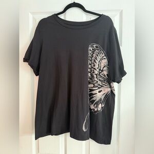 Torrid Black Butterfly Relaxed Fit T-Shirt